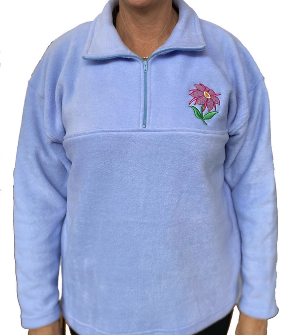996 Embroidered Flower Collar Tops