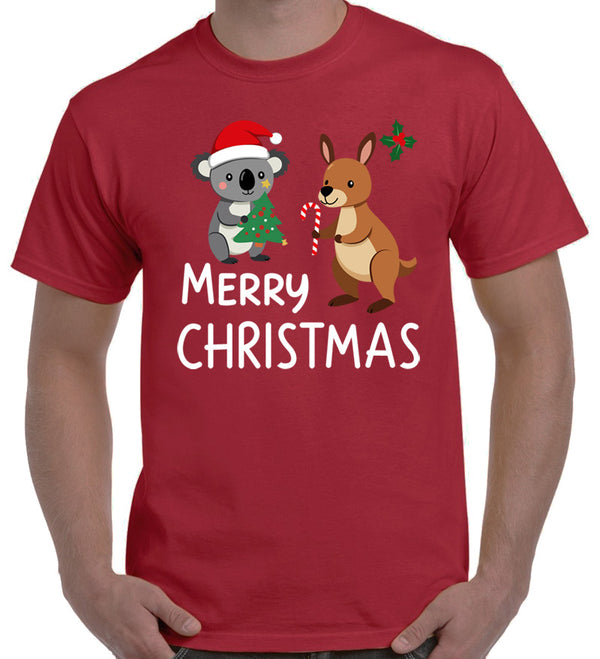 Christmas Koala & Kangaroo - Adult T-shirt
