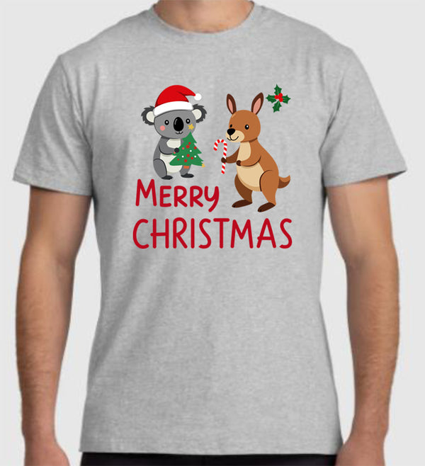 Christmas Koala & Kangaroo - Adult T-shirt