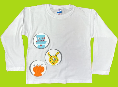 GM Robot Applique Kids Long Sleeve T-shirts - Limited Edition