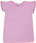 443 Plain Girls Frilled Sleeve T-shirt