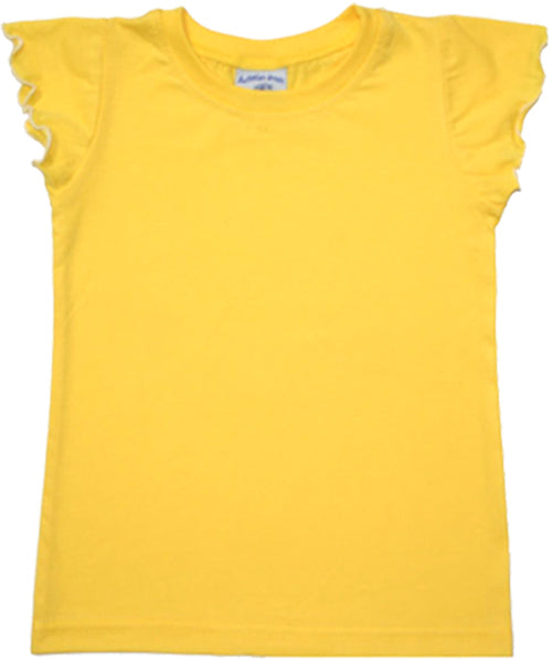 443 Plain Girls Frilled Sleeve T-shirt