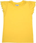 443 Plain Girls Frilled Sleeve T-shirt
