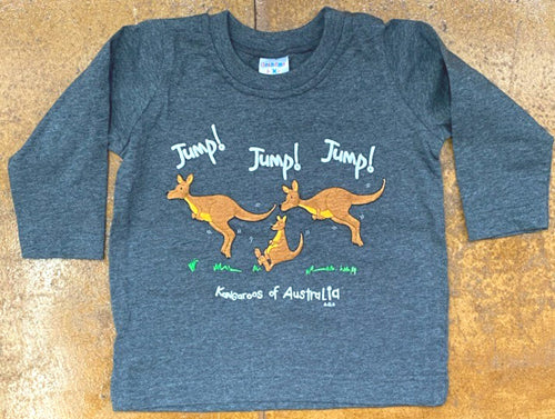 GM Jump Kangaroo  Baby Long Sleeve Grey T-shirt Size 0 only