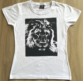 Buy white CUG Lion Head - Ladies Slim Fit T-shirt