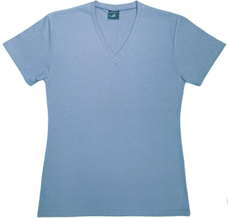 Buy dark-sky-new 112V Ladies Plain V-Neck T-shirt
