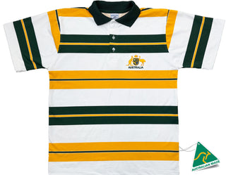 AWF447 Australia Crest Striped Polo