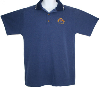 Buy denim-with-jacquard-collar AWF 449 Australia Crest Polo