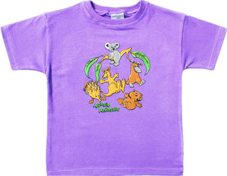 BDW Tumbling Animals Puff Print - Kids T-shirt