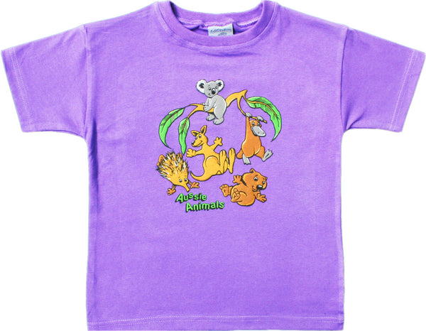 BDW Tumbling Animals Puff Print - Kids T-shirt