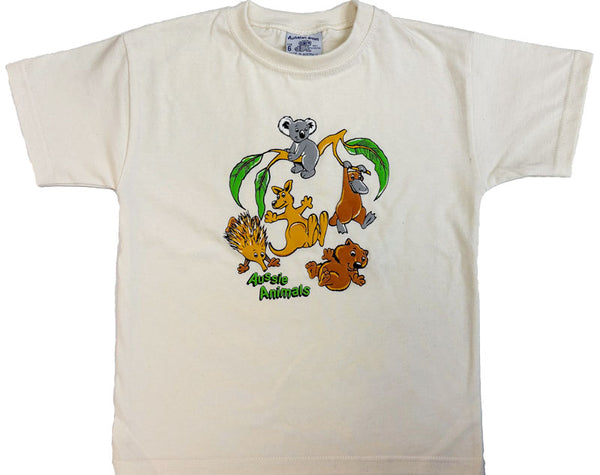 BDW Tumbling Animals Puff Print - Kids T-shirt