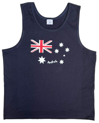 Buy bfn-australia-flag-navy 227 Adult Singlet Printed