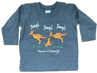 GM Jump Kangaroo  Baby Long Sleeve Grey T-shirt Size 0 only