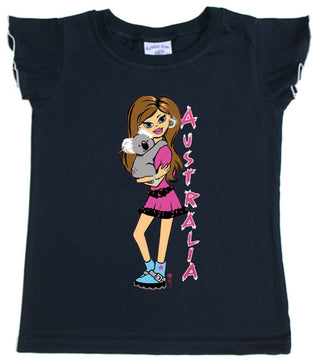 Buy 443-navy BOU443 - Koala Girl - Girls T-shirt