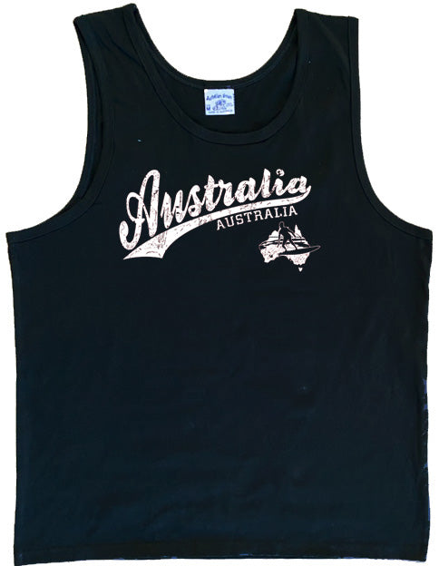 CXU227 Australia Script SURFER - Adult SINGLET