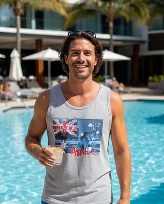 227 Printed - Adult Singlets (Kangaroo Flag)