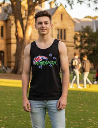 227 Printed - Adult Singlets (Abstract Flag)