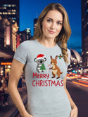 Christmas Koala & Kangaroo - Ladies Slim Fit T-shirt
