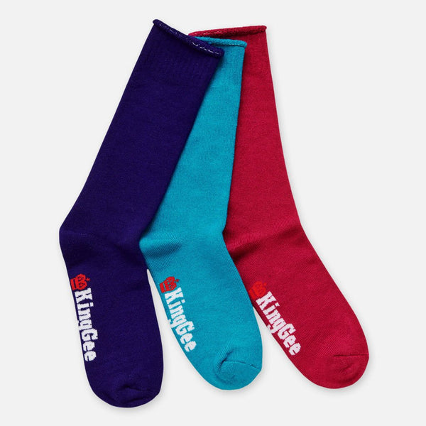 K49271 Women's Bamboo  Coloured Crew Socks 3 Pack