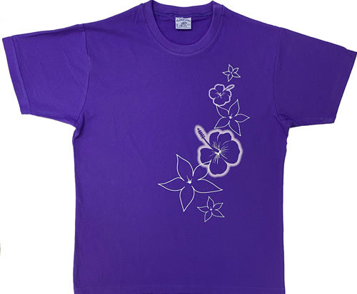 Side Flowers - Adult T-Shirt