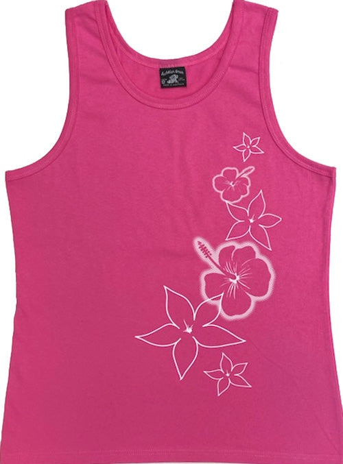 Side Flowers - Ladies Singlet