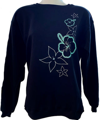 Side Flowers - Crew Neck Jumper