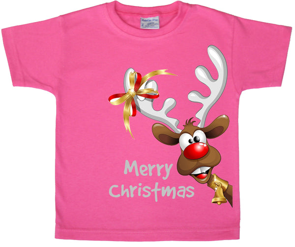 Christmas Side Reindeer - Kids T-shirt