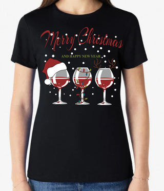 Christmas Wine - Ladies T-shirt