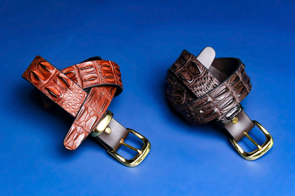 Limited Edition Coloured Crocodile* Female Hornvback Backstrap Belts (25 mm Wide) * MADE TO ORDER*