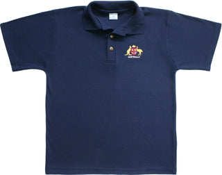 Buy navy AWF 449 Australia Crest Polo