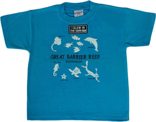 Buy aqua-blue BQD Great Barrier Reef Glow- Kids T-shirt