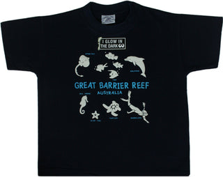 Buy navy-blue BQD Great Barrier Reef Glow- Kids T-shirt