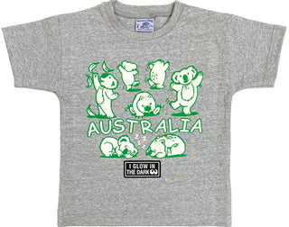 Buy grey-marle CJL Glow Koala &amp; Wombat - Kids T-shirt