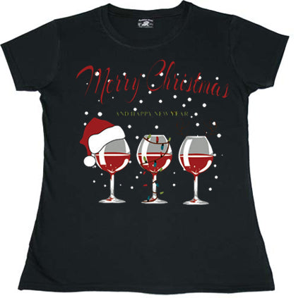 Christmas Wine - Ladies T-shirt