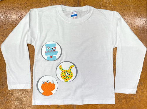 GM Robot Applique Kids Long Sleeve T-shirts - Limited Edition